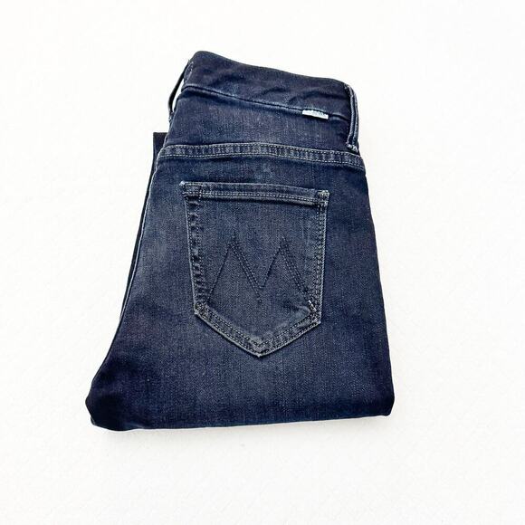 MOTHER Denim - Mother High Waisted Looker Ankle Fray Last Call Dark Wash Denim Jeans Size 25
